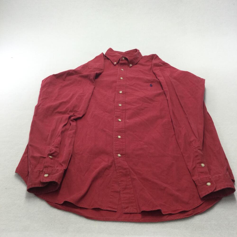 Ralph Lauren Shirt Mens LT Red Long Sleeve Button Down Twill Classic Fit Casual